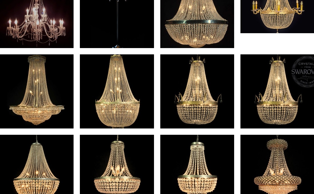 Tutti i lampadari dal noleggio di lampadari